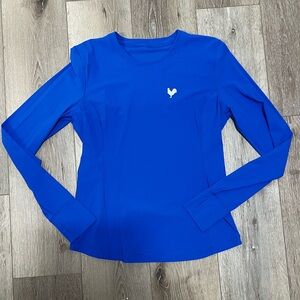 Lululemon Athletica Fitted Blue Long Sleeve T-Shirt